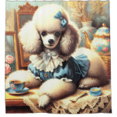 ヴィンテージかわいいプー絵画ドル シャワーカーテン (正面)