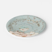 ヴィンテージかわいいベアーボーイグリーン一歳パーティー ペーパープレート (アングル)