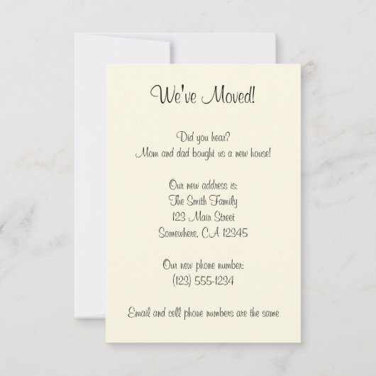 ヴィンテージかわいいベビーと子犬の住所の変更 案内状 (裏面)