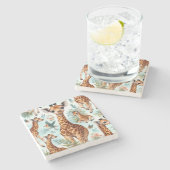 ヴィンテージかわいいベビーキリン柄 ストーンコースター (横)