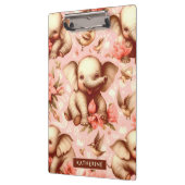 ヴィンテージかわいいベビーゾウ模様 クリップボード (左)