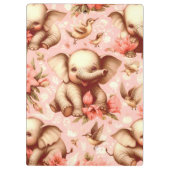 ヴィンテージかわいいベビーゾウ模様 クリップボード (裏面)