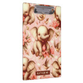 ヴィンテージかわいいベビーゾウ模様 クリップボード (右)