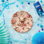 ヴィンテージかわいいベビーゾウ模様 ペーパープレート (パーティー)