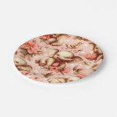 ヴィンテージかわいいベビーゾウ模様 ペーパープレート (アングル)