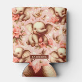 ヴィンテージかわいいベビーゾウ模様 缶クーラー (裏面)