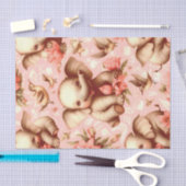 ヴィンテージかわいいベビーゾウ模様 薄葉紙 (クラフト)