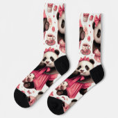 ヴィンテージかわいいベビーパンダシームレス ソックス (左)