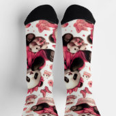 ヴィンテージかわいいベビーパンダシームレス ソックス (上部)