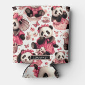 ヴィンテージかわいいベビーパンダシームレス 缶クーラー (正面)