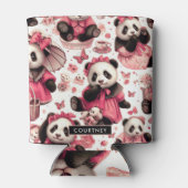 ヴィンテージかわいいベビーパンダシームレス 缶クーラー (裏面)