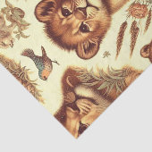 ヴィンテージかわいいベビーライオンのパターン 薄葉紙 (詳細)