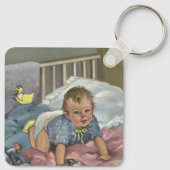 ヴィンテージかわいいベビー遊ズインクリブ，子供の昼寝時間 キーホルダー (裏面)