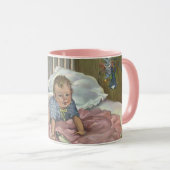 ヴィンテージかわいいベビー遊ズインクリブ,子供の昼寝時間 マグカップ (正面右)