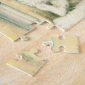 ヴィンテージかわいいベビー電話で話す子犬 ジグソーパズル (側面)