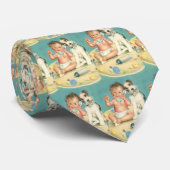 ヴィンテージかわいいベビー電話で話す子犬 ネクタイ (ロール)