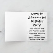 ヴィンテージかわいいベビー電話で話す子犬 招待状 (内部)