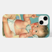 ヴィンテージかわいいベビー電話で話す子犬 Case-Mate iPhoneケース (裏面 (横))