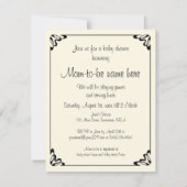 ヴィンテージかわいいベビー電話子犬ベビーシャワー 招待状 (裏面)