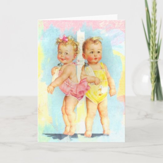 ヴィンテージかわいいベビー カード (正面)