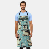 ヴィンテージかわいいペンギン エプロン (着用した状態)