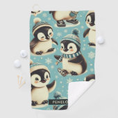 ヴィンテージかわいいペンギン ゴルフタオル (インサイチュ)