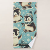 ヴィンテージかわいいペンギン バスタオル (バスタオル)