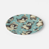 ヴィンテージかわいいペンギン ペーパープレート (アングル)