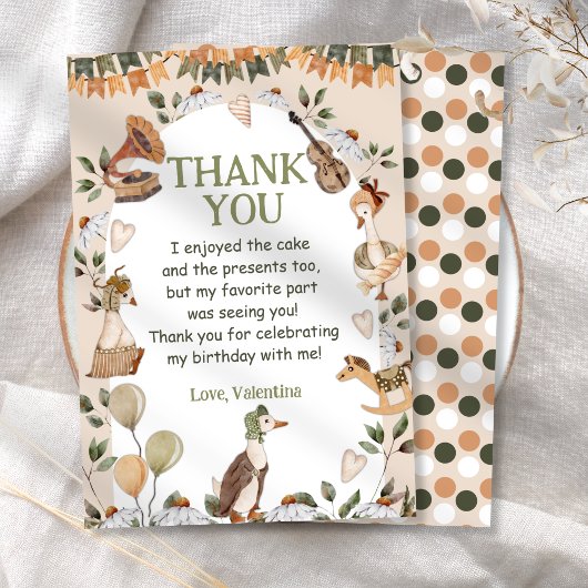 ヴィンテージかわいいマザーグースキッズトイズサンキューカード 招待状