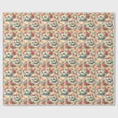 ヴィンテージかわいいマルチーズ犬 ラッピングペーパー (フラット)