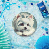 ヴィンテージかわいいマルチーズ絵画ズ ペーパープレート (パーティー)