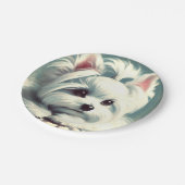 ヴィンテージかわいいマルチーズ絵画ズ ペーパープレート (アングル)