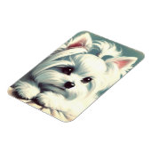 ヴィンテージかわいいマルチーズ絵画ズ マグネット (左側)
