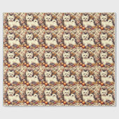 ヴィンテージかわいいマルチーズ ラッピングペーパー (フラット)