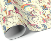 ヴィンテージかわいいユニコーン ラッピングペーパー (ロールコーナー)