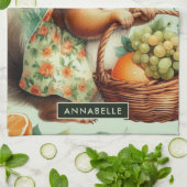 ヴィンテージかわいいリス絵画ズ キッチンタオル (折り畳み)