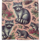 ヴィンテージかわいいルーン シャワーカーテン (正面)