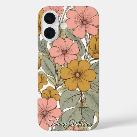 ヴィンテージかわいいレトログルービーヒッピー花 Case-Mate iPhoneケース (裏面)