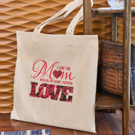 ヴィンテージかわいいレトロフローラ愛あなた母の日 ラージトートバッグ