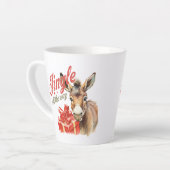 ヴィンテージかわいいロバはクリスマス中ずっと カフェラテマグ (左アングル)