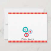 ヴィンテージかわいいロボット玩具バースデーパーティ招待状 招待状 (裏面)