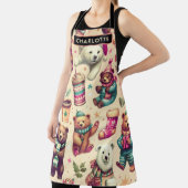 ヴィンテージかわいい冬のテディベア エプロン (インサイチュ)