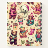 ヴィンテージかわいい冬のテディベア ノートブック (裏面)