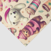 ヴィンテージかわいい冬のテディベア 薄葉紙 (詳細)