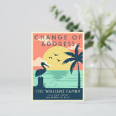 ヴィンテージかわいい変更のアドレスビーチコースタルパームズ ポストカード (スタンド正面)