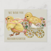 ヴィンテージかわいい女の子の孫娘イースター シーズンポストカード (正面)