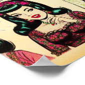 ヴィンテージかわいい女の子漫画 ポスター (角)