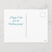 ヴィンテージかわいい妖精の男の子の復活祭の卵 シーズンポストカード (裏面)