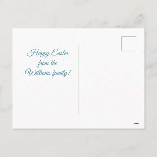 ヴィンテージかわいい妖精の男の子の復活祭の卵 シーズンポストカード (裏面)