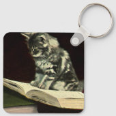 ヴィンテージかわいい子ビクトリアン猫の読本 キーホルダー (裏面)